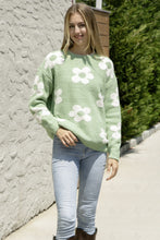 Load image into Gallery viewer, DAISY PATTERN SWEATER GREEN APPAREL