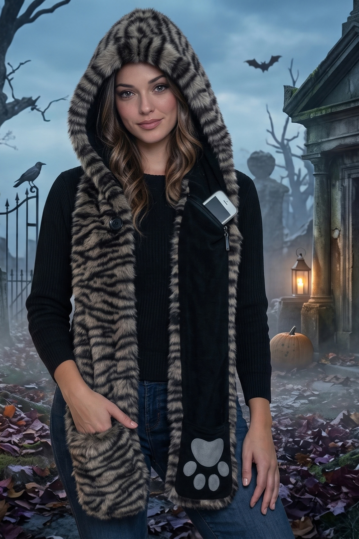 OWL PATTERN HAT &amp; SCARF SET