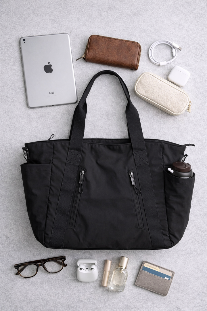 SOLID COLOR CROSSBODY TOTE BAG
