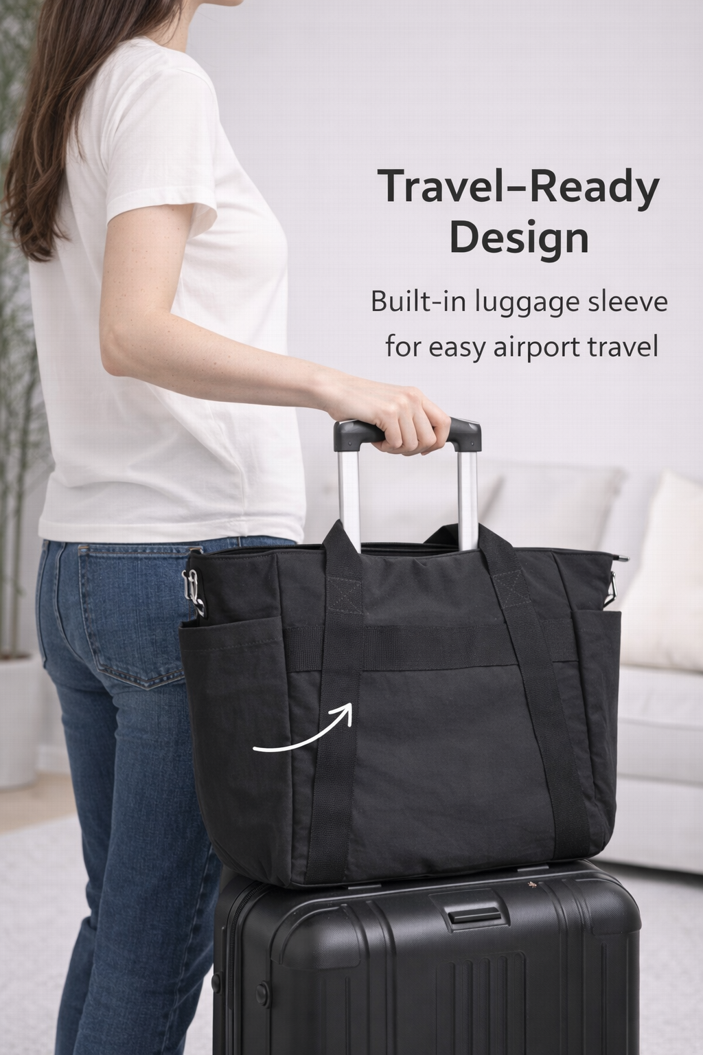 SOLID COLOR CROSSBODY TOTE BAG