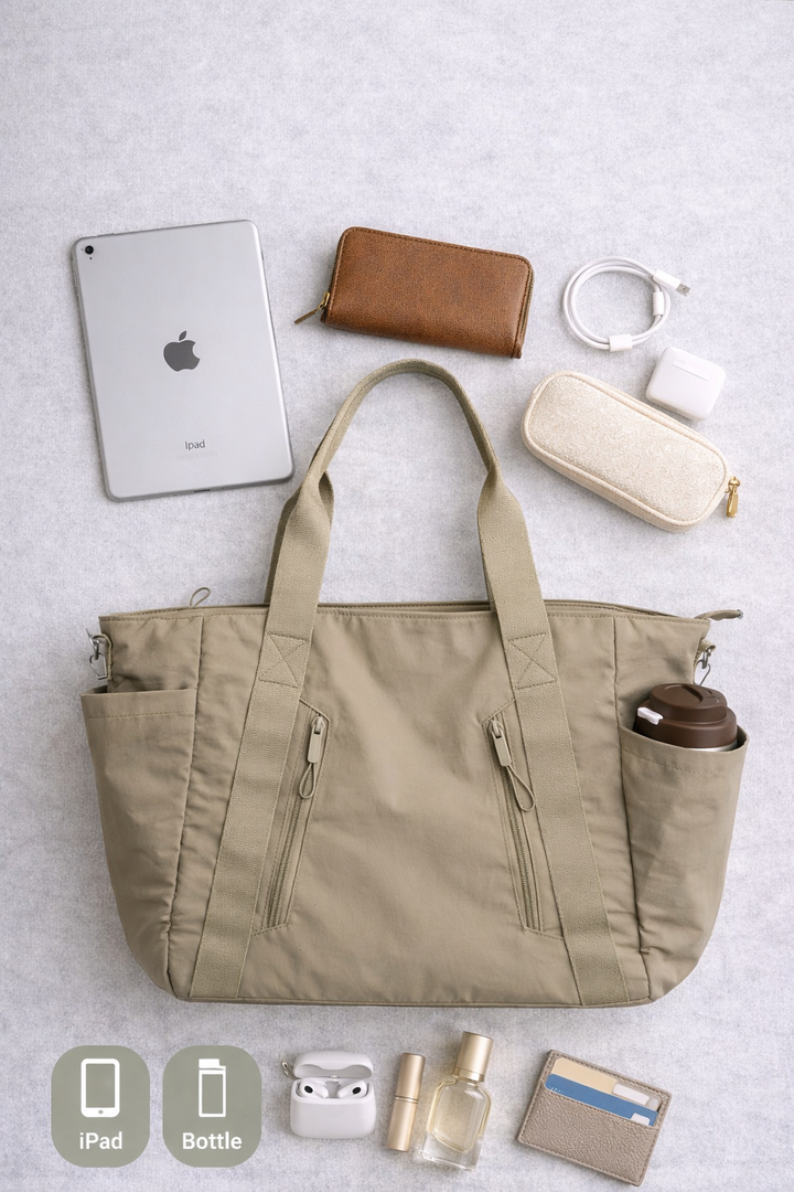 SOLID COLOR CROSSBODY TOTE BAG