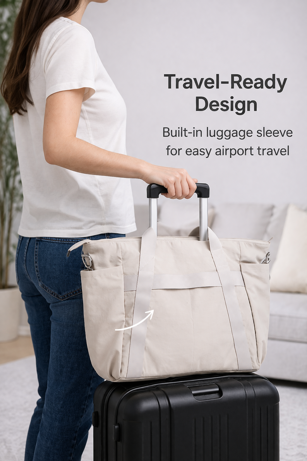 SOLID COLOR CROSSBODY TOTE BAG
