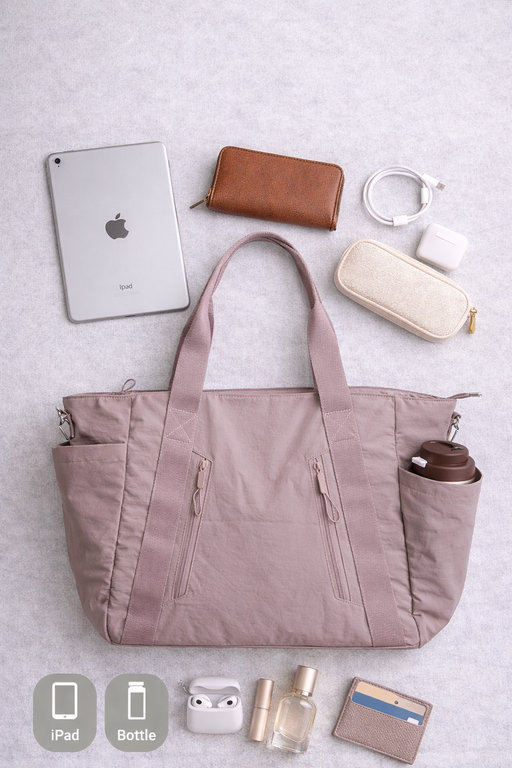 SOLID COLOR CROSSBODY TOTE BAG