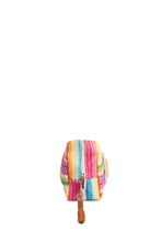 Load image into Gallery viewer, MULTI-COLORED STRIPED &amp; DAISY PATTERN TRAVEL POUCH
