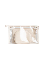 Load image into Gallery viewer, TRANSPARENT &amp; SOLID COLOR COSMETIC TRAVEL POUCH SET
