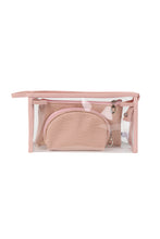 Load image into Gallery viewer, TRANSPARENT &amp; SOLID COLOR COSMETIC TRAVEL POUCH SET
