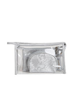 Load image into Gallery viewer, TRANSPARENT &amp; SNAKE-SKIN PATTERN COSMETIC TRAVEL POUCH SET
