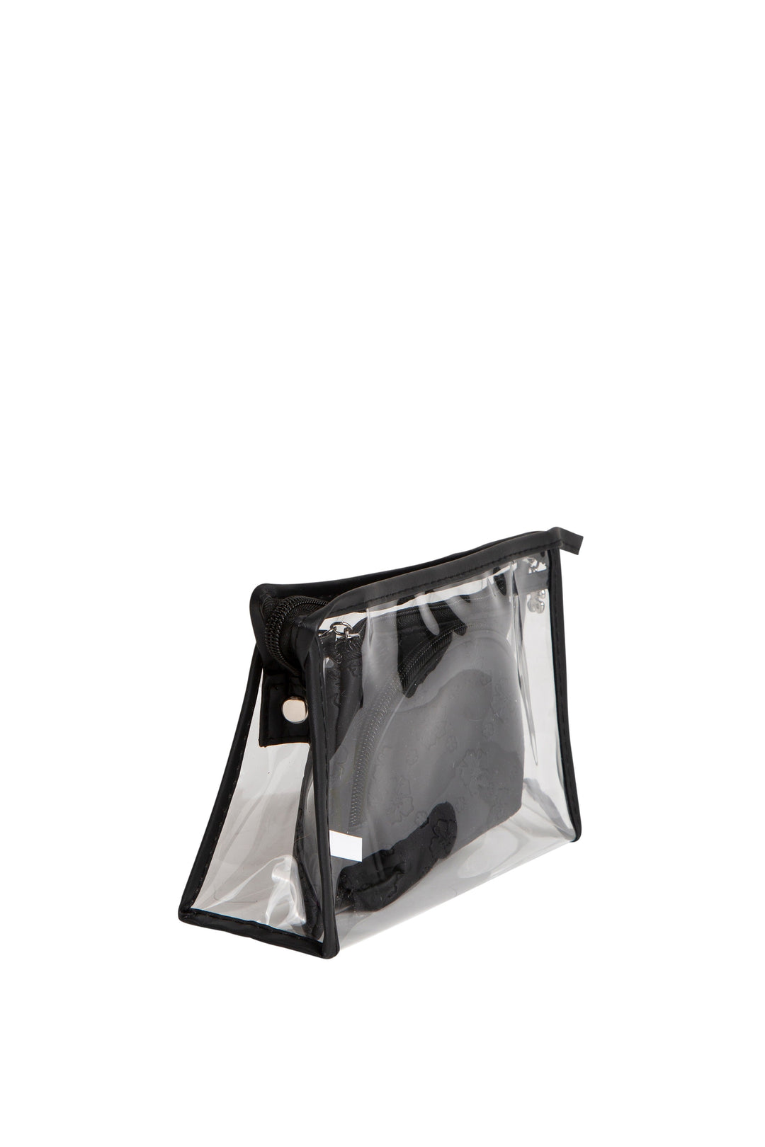 TRANSPARENT &amp; FLORAL PATTERN COSMETIC TRAVEL POUCH SET