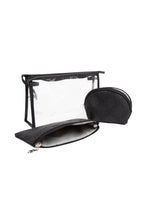 Load image into Gallery viewer, TRANSPARENT &amp; FLORAL PATTERN COSMETIC TRAVEL POUCH SET
