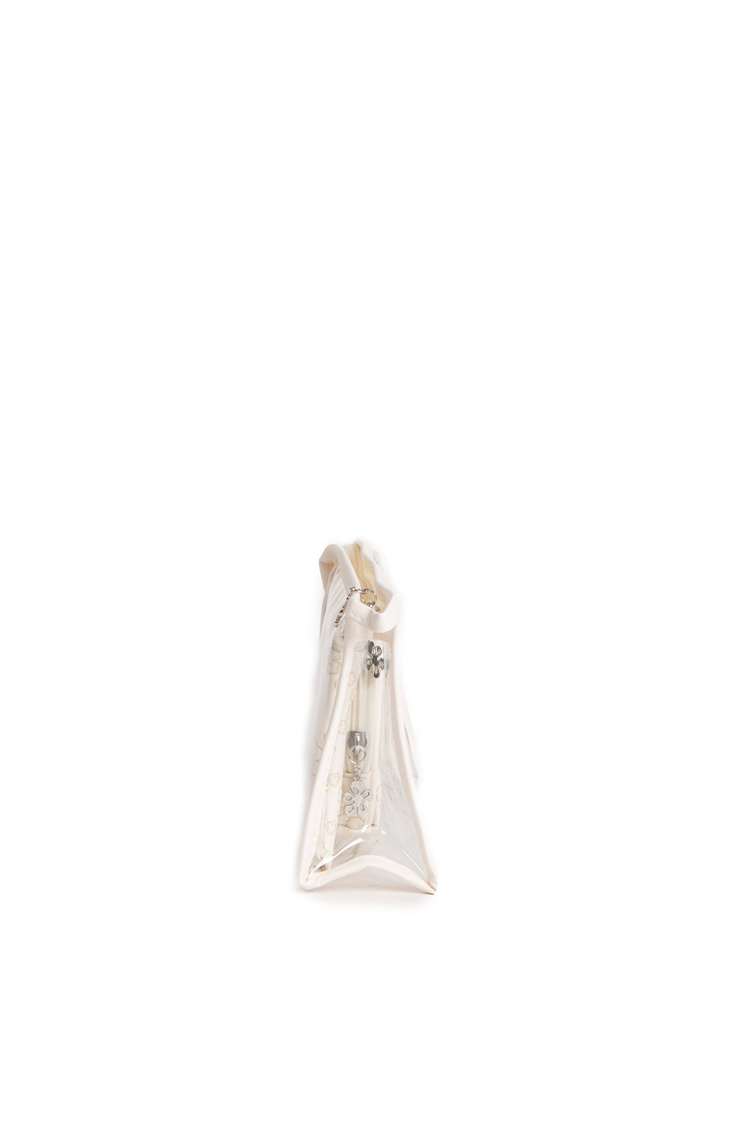 TRANSPARENT &amp; FLORAL PATTERN COSMETIC TRAVEL POUCH SET