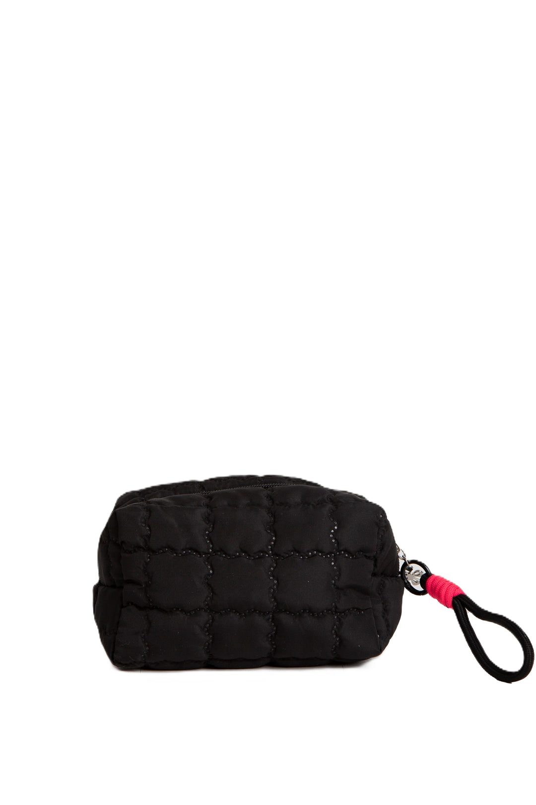 SOLID COLOR QULITED PATTERN TRAVEL POUCH