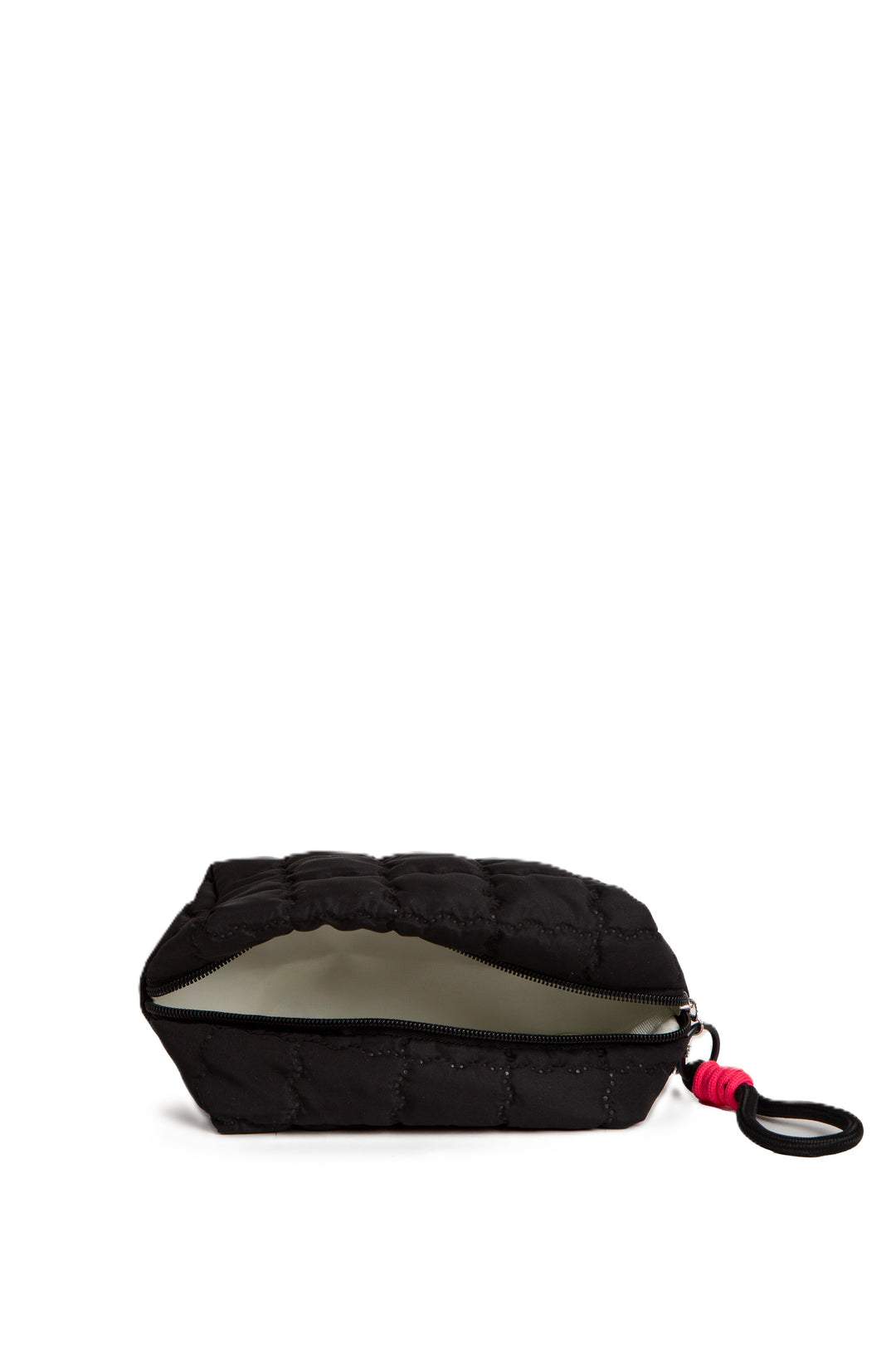 SOLID COLOR QULITED PATTERN TRAVEL POUCH