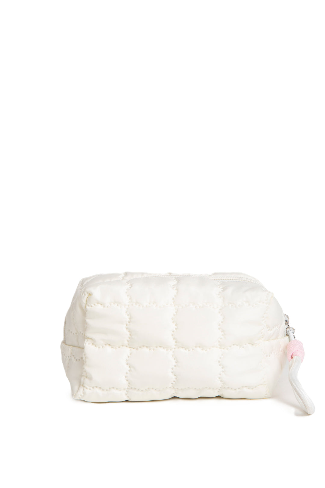 SOLID COLOR QULITED PATTERN TRAVEL POUCH
