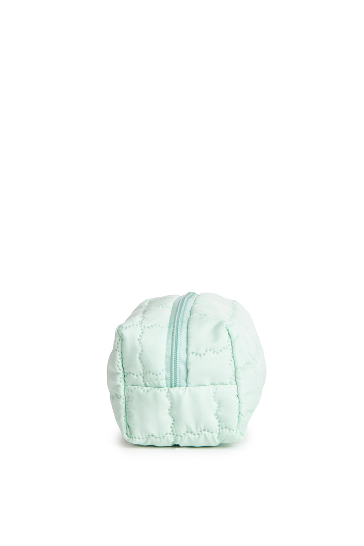 SOLID COLOR QULITED PATTERN TRAVEL POUCH