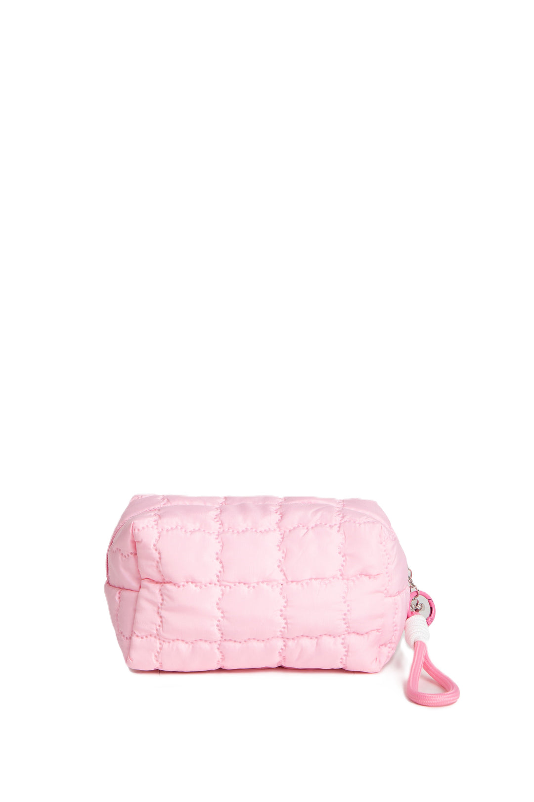 SOLID COLOR QULITED PATTERN TRAVEL POUCH