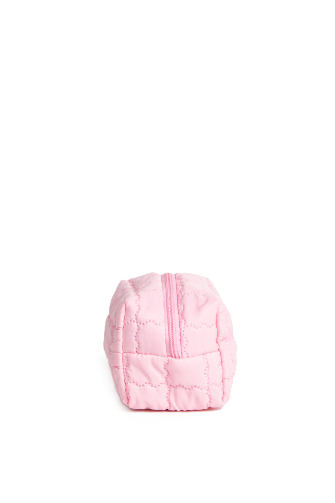 SOLID COLOR QULITED PATTERN TRAVEL POUCH