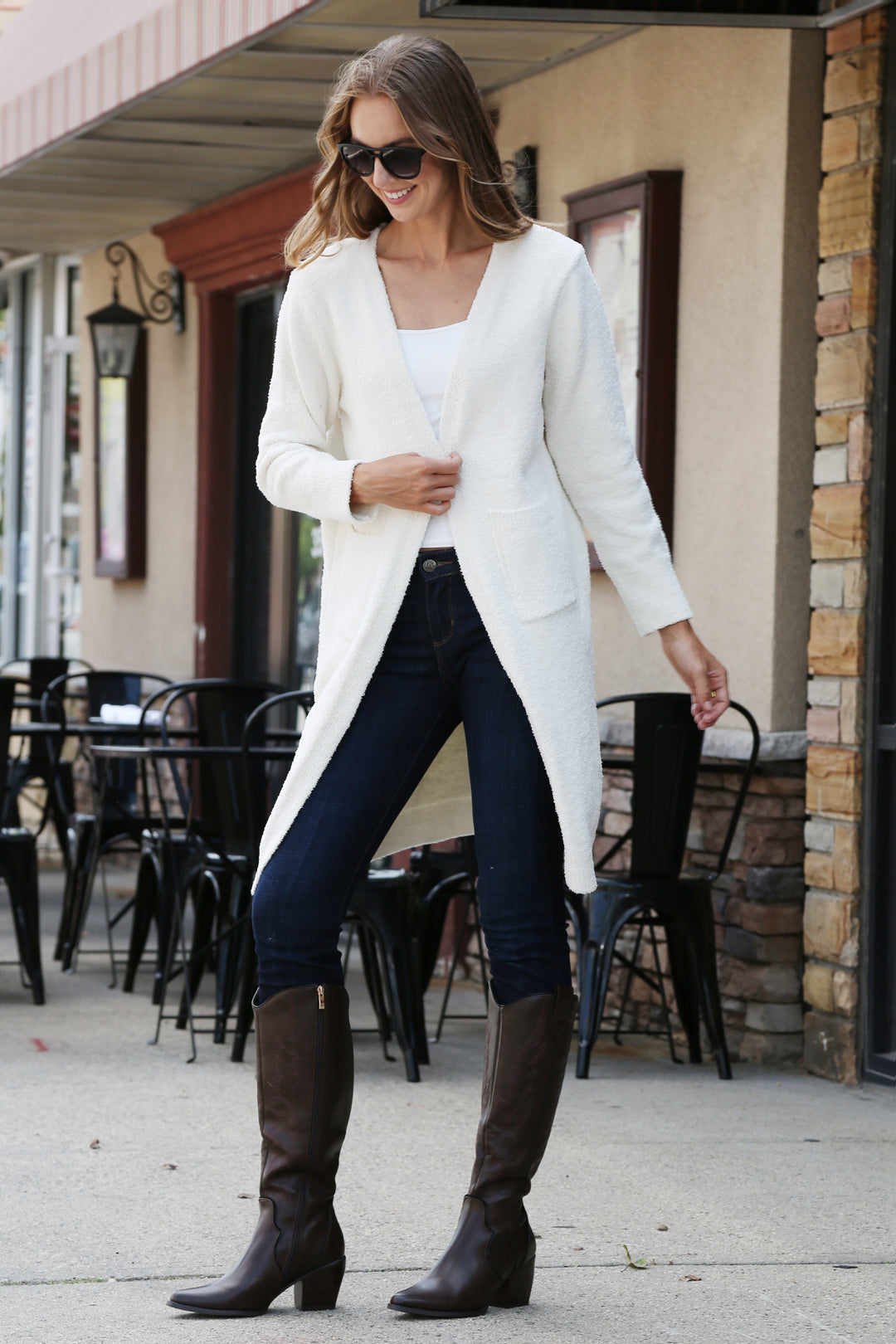 SOLID COLOR CARDIGAN
