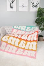Load image into Gallery viewer, MULTI-COLORED MAMA PATTERN THROW BLANKET
