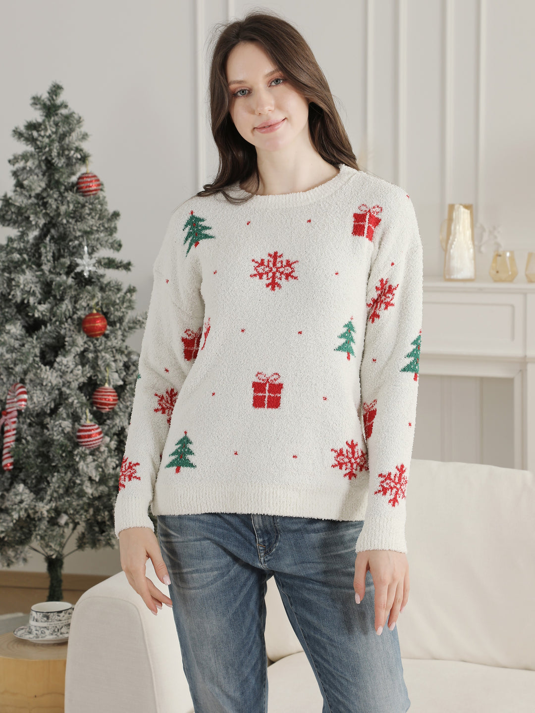 CHRISTMAS THEMED PATTERN SWEATER