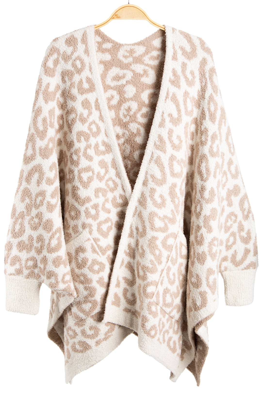 LEOPARD PATTERN WEARABLE BLANKET RUANA