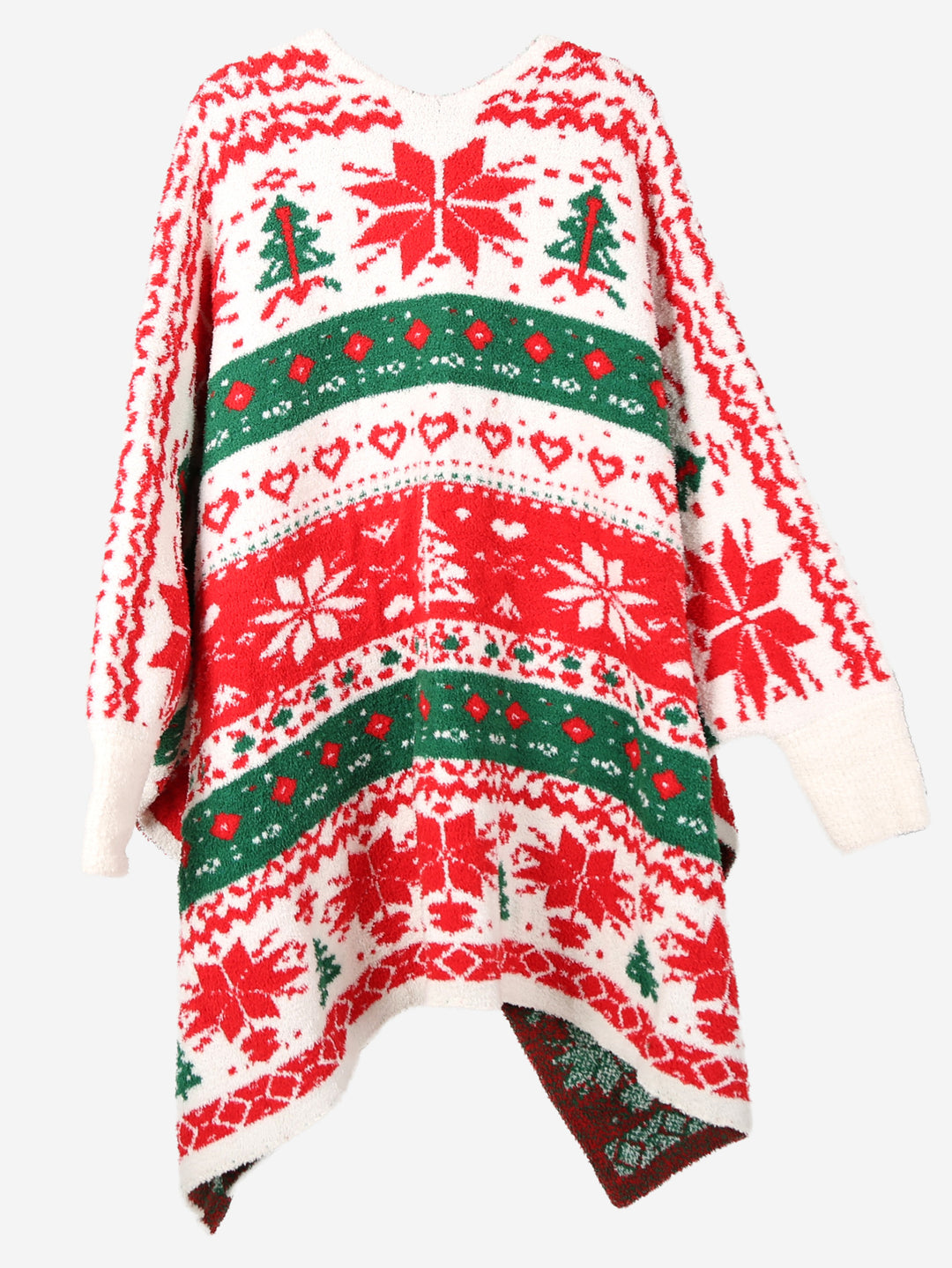CHRISTMAS THEMED PATTERN WEARABLE BLANKET RUANA