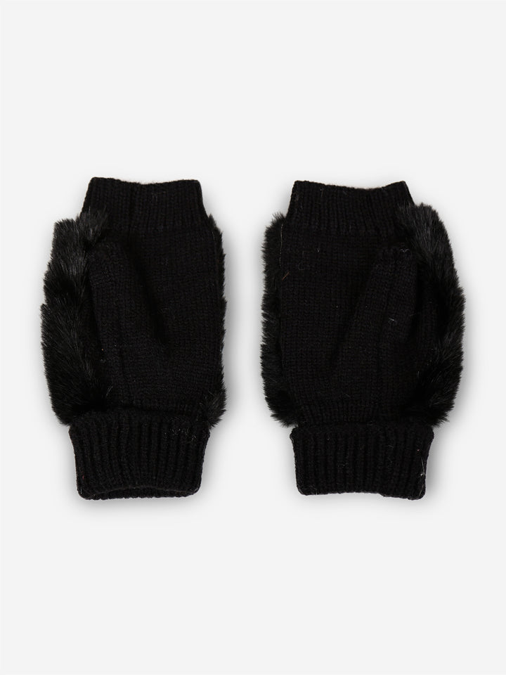 SOLID COLOR FINGERLESS MITTENS - 12 pr pack