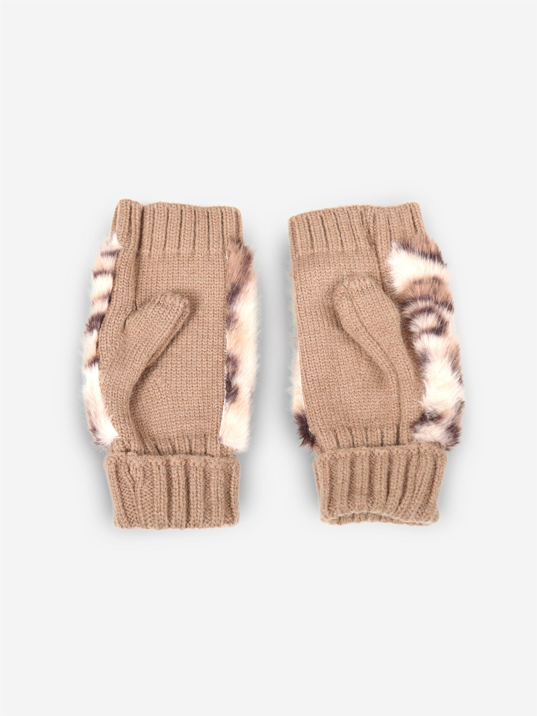 LEOPARD PATTERN FINGERLESS MITTENS - 12 pr pack
