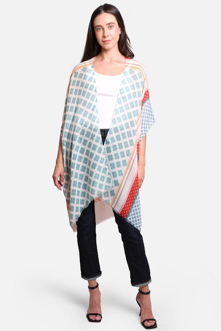 MIXED PATCHWORK PATTERN KIMONO