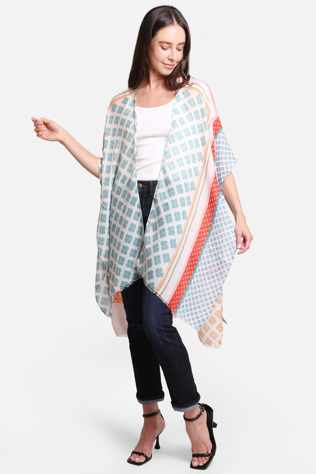 MIXED PATCHWORK PATTERN KIMONO