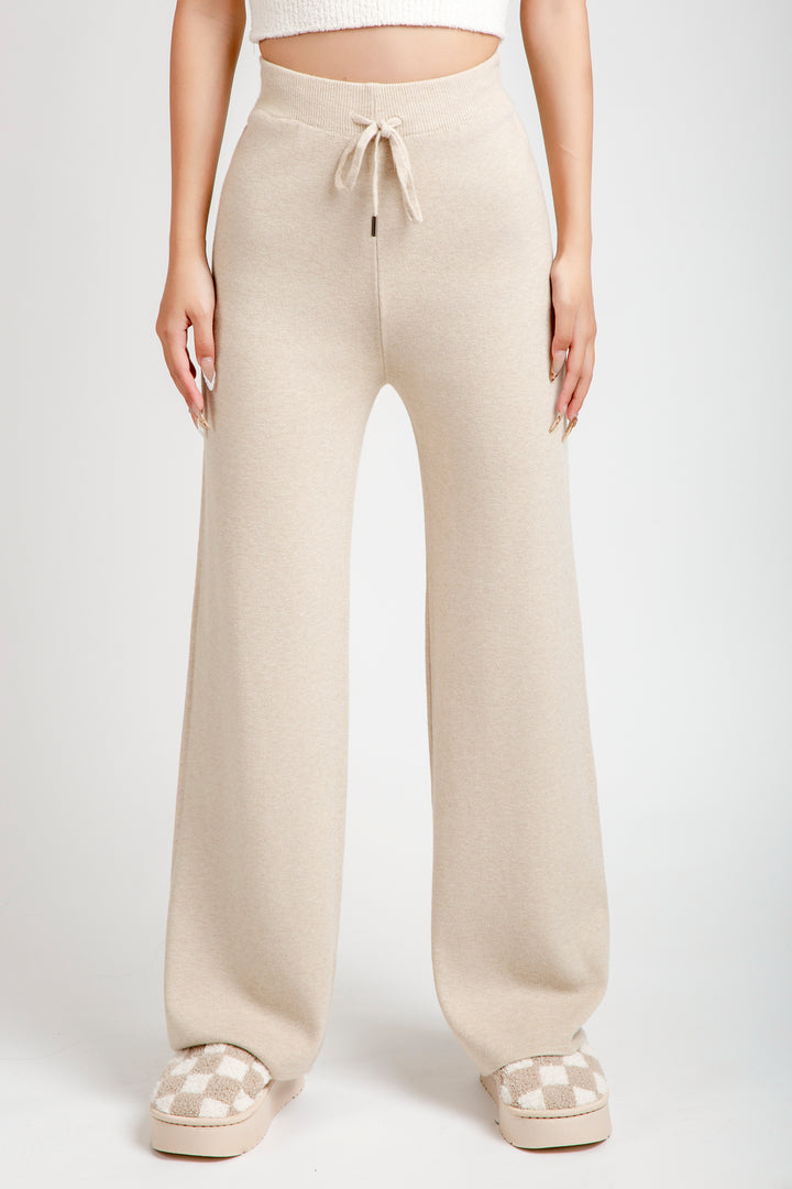 SOLID COLOR KNITTED PANTS