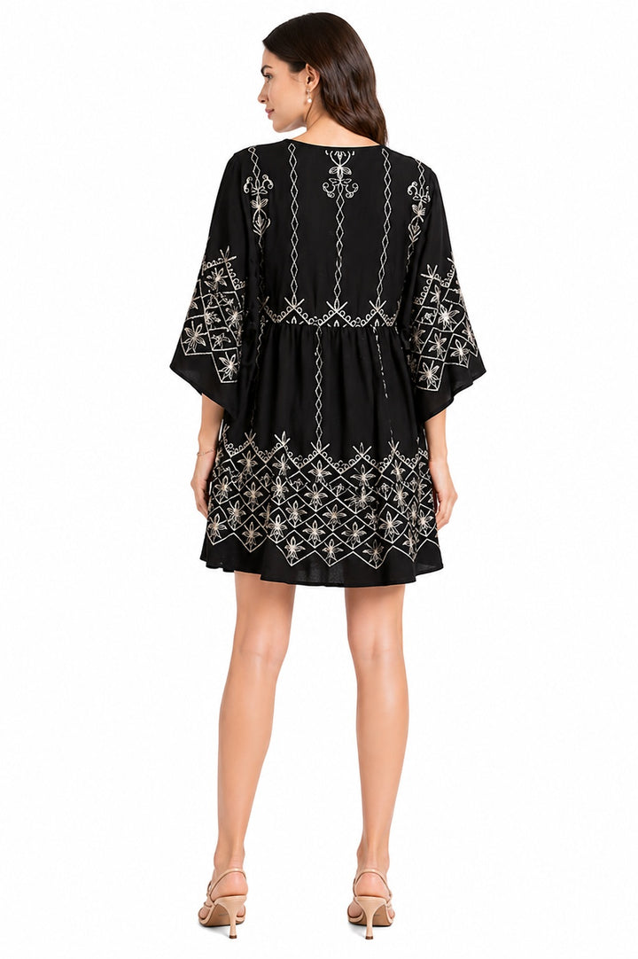 BOHO FLORAL PATTERN COVER-UP DRESS