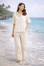 Load image into Gallery viewer, SOLID COLOR &amp; STRIPED PATTERN SHIRT
