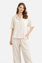 Load image into Gallery viewer, SOLID COLOR &amp; STRIPED PATTERN SHIRT
