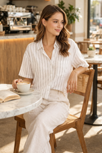 Load image into Gallery viewer, SOLID COLOR &amp; STRIPED PATTERN SHIRT
