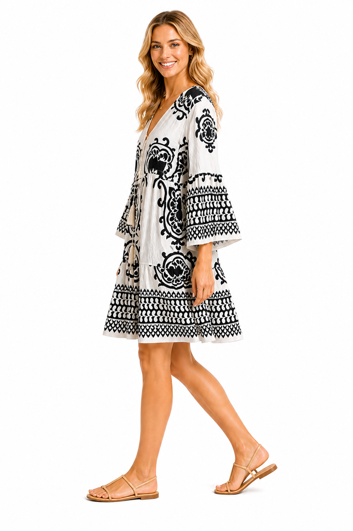 BOHO PATTERN COVER-UP DRESS