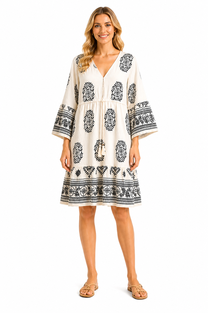 BOHO PATTERN COVER-UP DRESS