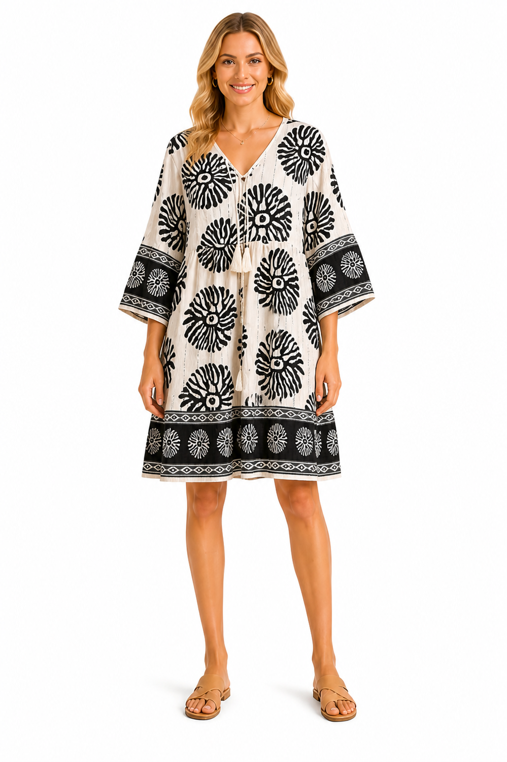 BOHO PATTERN COVER-UP DRESS
