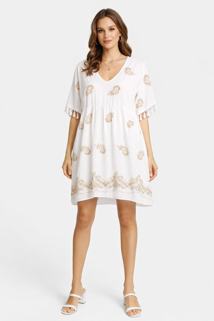 PAISLEY PATTERN COVER-UP DRESS