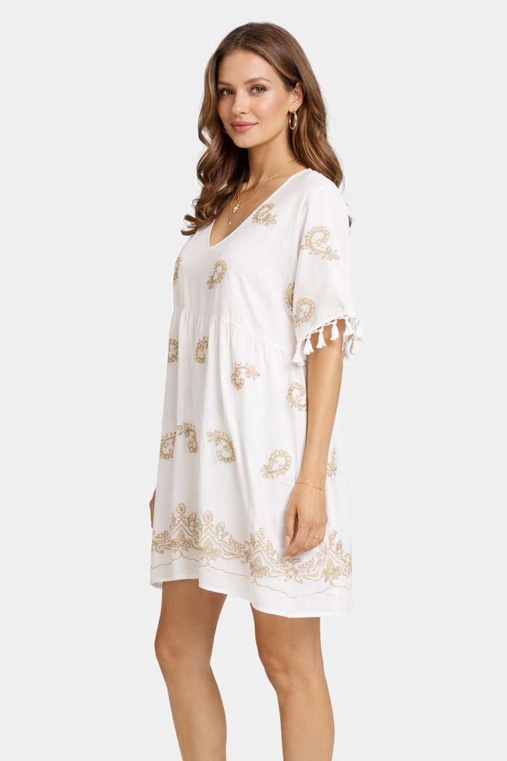 PAISLEY PATTERN COVER-UP DRESS