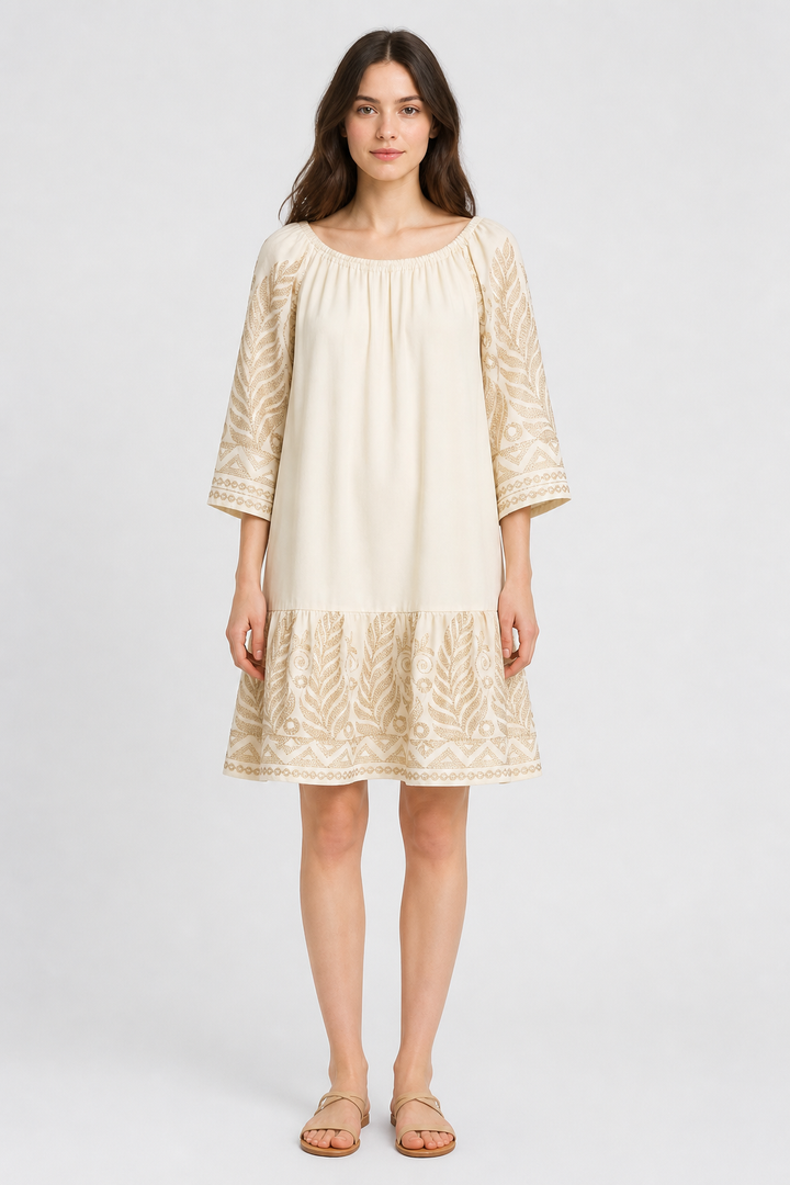 LEAF PATTERN COVER-UP DRESS