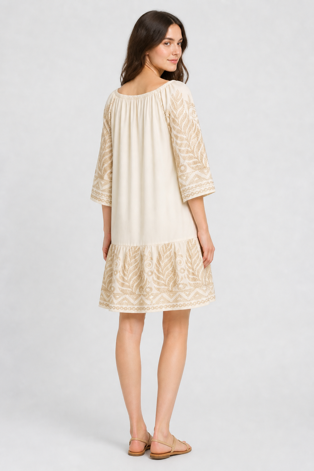 LEAF PATTERN COVER-UP DRESS