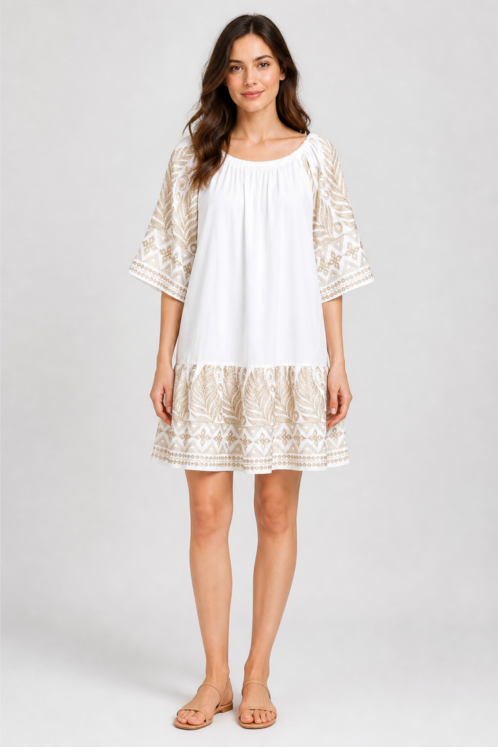 LEAF PATTERN COVER-UP DRESS
