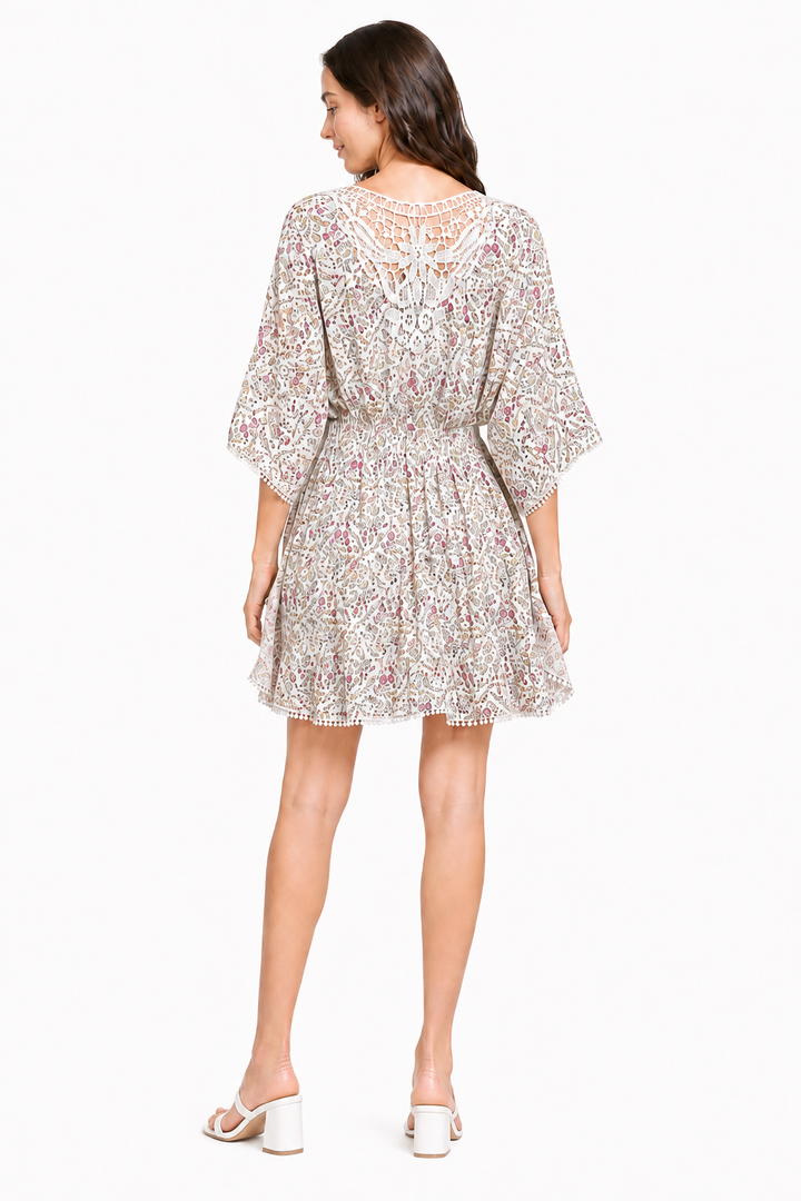FLORAL PATTERN COVER-UP DRESS