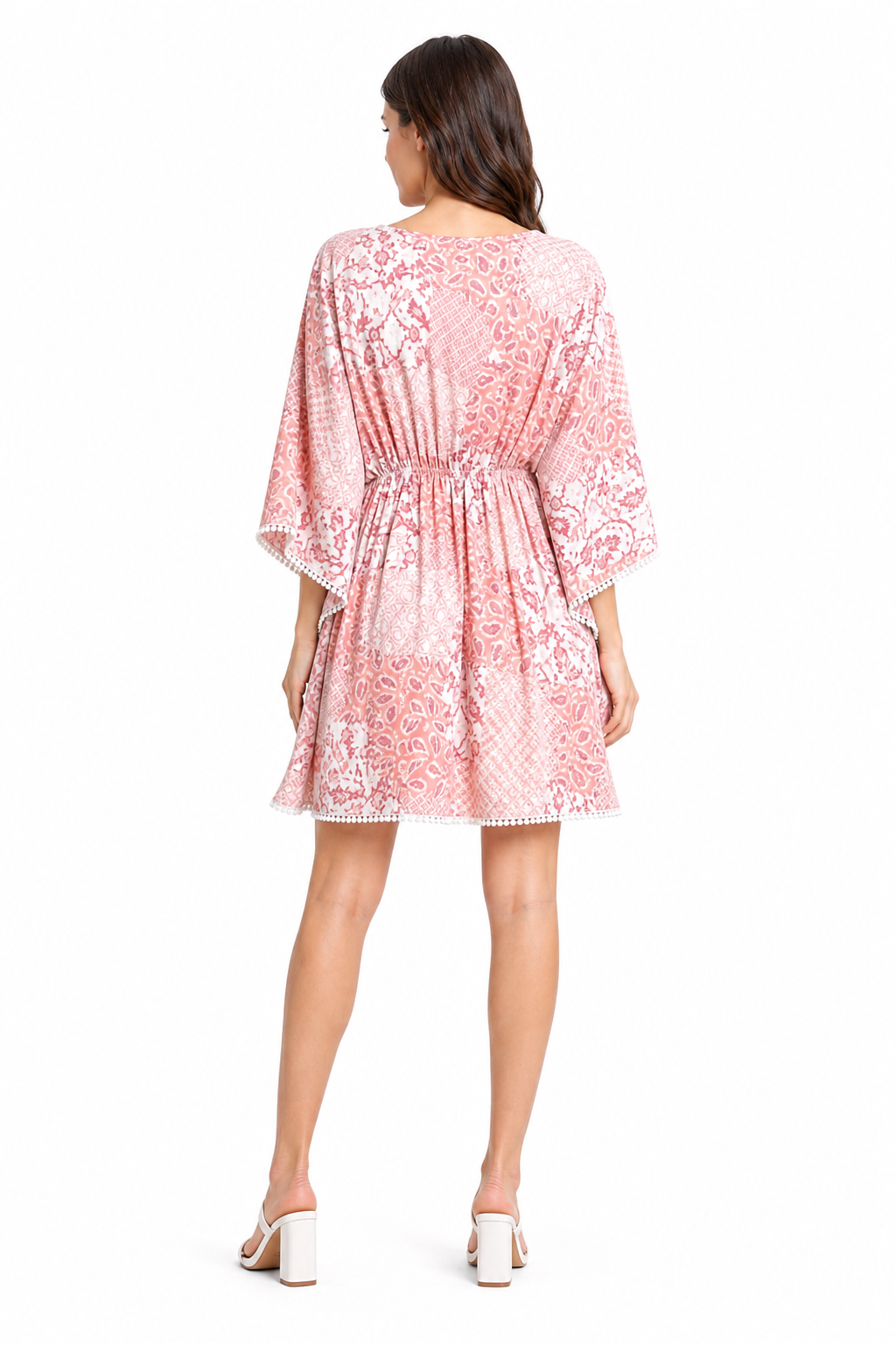 MIXED PAISLEY PATTERN COVER-UP DRESS
