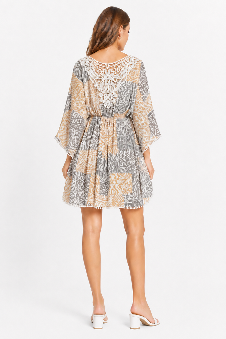 MIXED PATTERN COVER-UP DRESS