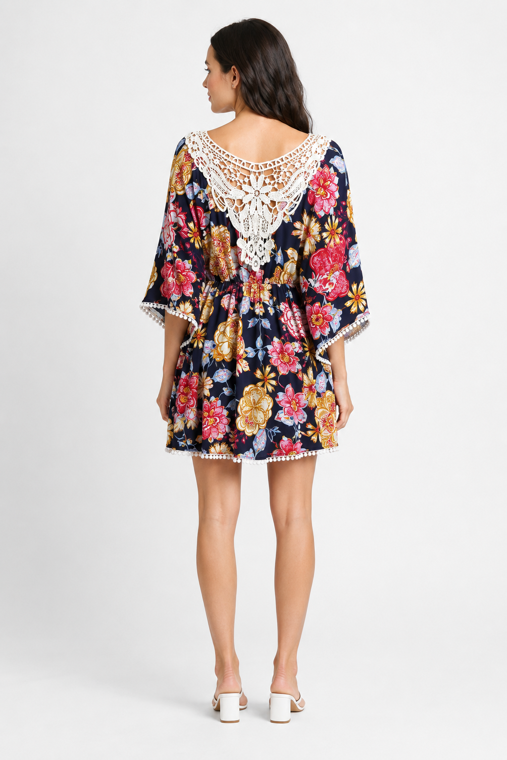 MIXED FLORAL PATTERN COVER-UP DRESS