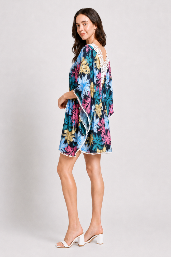 PALM TREE PATTERN COVER-UP DRESS