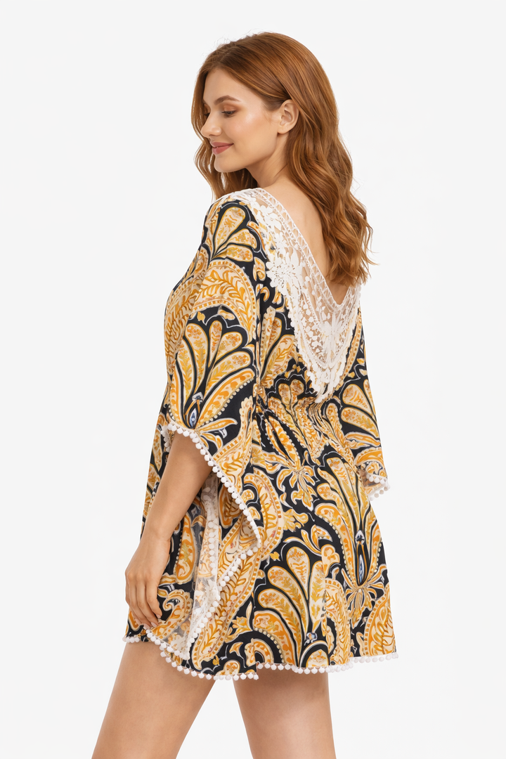 MIXED PATTERN COVER-UP DRESS