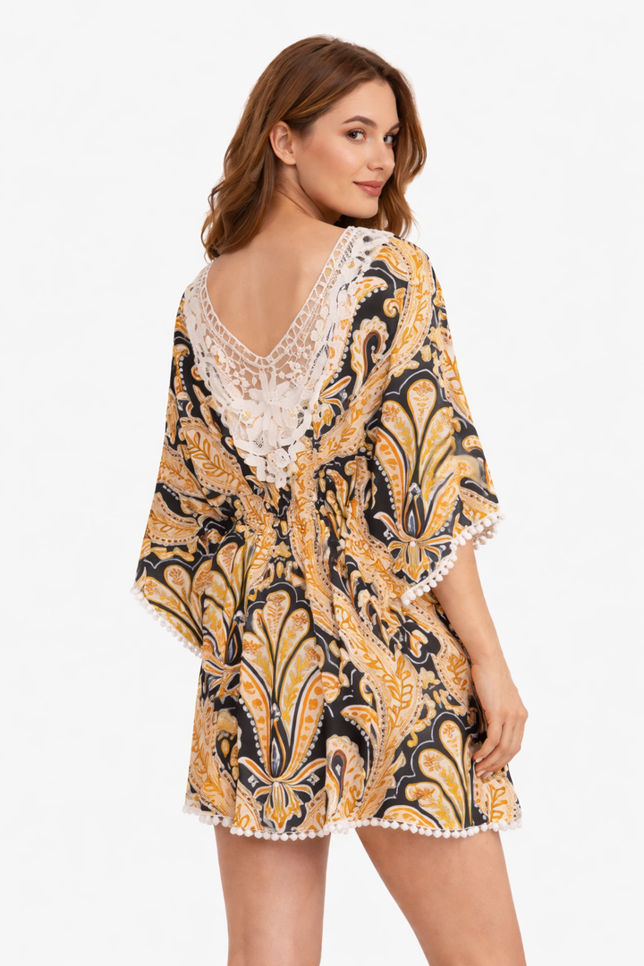 MIXED PATTERN COVER-UP DRESS