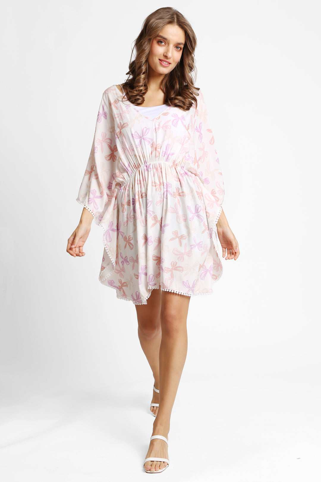 RIBBON PATTERN COVER-UP DRESS